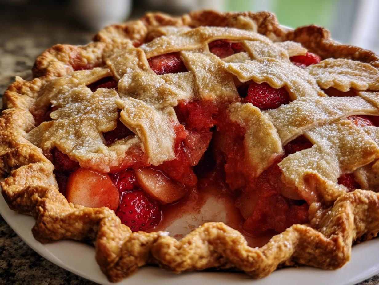 Easy Strawberry Apple Pie: Quick Recipe with Oatmeal Crumble